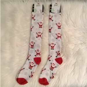 Claire’s Santa & Snowflake themed knee socks sold as a set of two pair